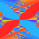 A Hofstadter butterfly, a pattern describing how electrons behave in a magnetic field that’s been simulated by Google researchers.